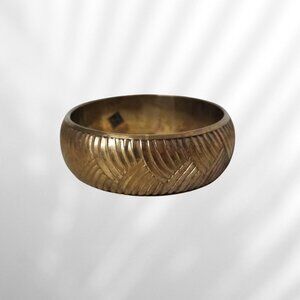 Vintage Brass Basket Weave Bangle Bracelet